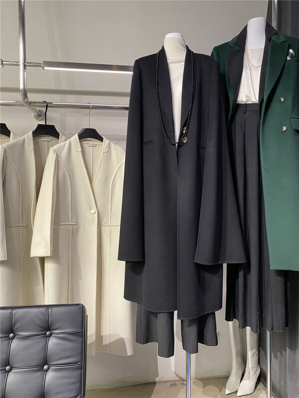 [Concept Store-Reverse] Fashionable temperament, retro and high-end medium and long wool coat (including 100% wool) FWQ-C37# MX