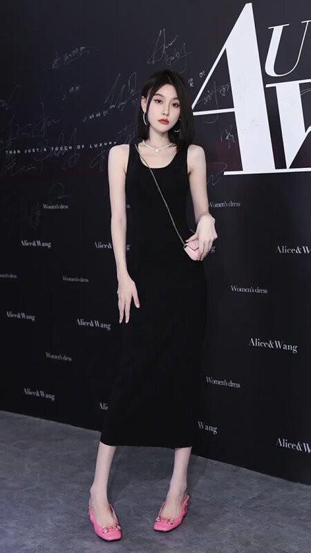 【SAVAGE】All-match solid color slim fit slim waist knitted dress S1129# WPL