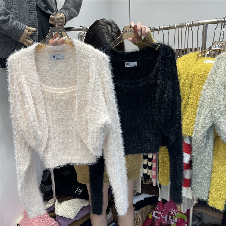 [Korean C Home] Solid Color Versatile Korean Knit Cardigan (with Vest) 0816# PCZ