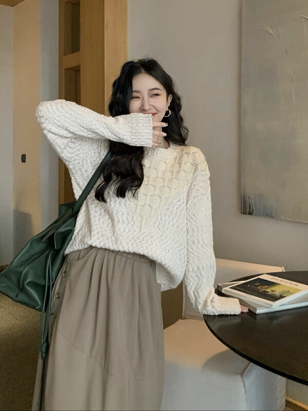 New in winter! [SAVAGE] Versatile retro jacquard knitted loose long-sleeved warm sweater S1103# WPL
