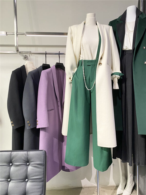【Concept Store - Object Reverse】Fashionable Temperament High-quality Mid-Length Wool Jacket (Contains 95% Wool/5% Cashmere) FWQ-C85# MX