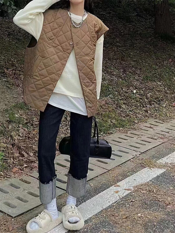 New in winter!【Su Xinlan/YOUMO】Fashionable stretchy niche straight jeans 61006-1# LSL