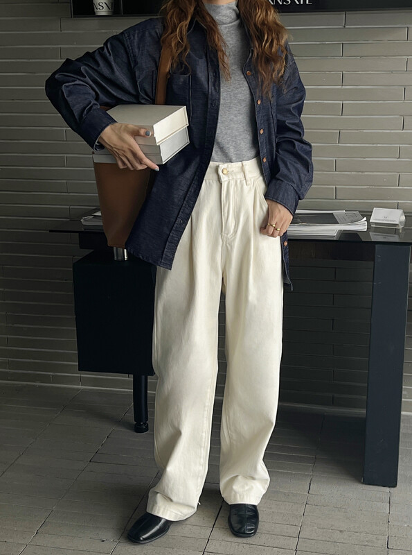 【EVER TRUE】Korean Style Autumn/Winter Straight Pants Thin High Waist Jeans 36040# CLS