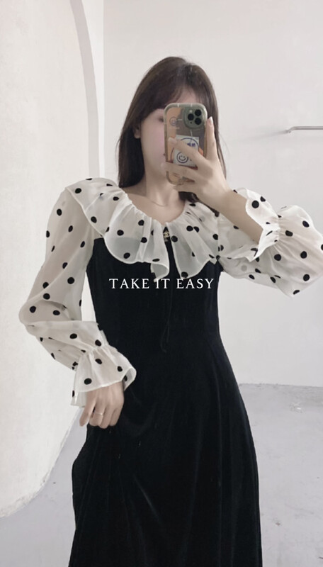 New in autumn!【N:AA】Fashion all-match fake two-piece dress A3504# JJ
