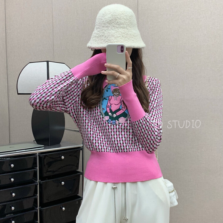 【I-D】Korean Temperament Heavy Industry Cat Princess Warm Sweater 3253# L