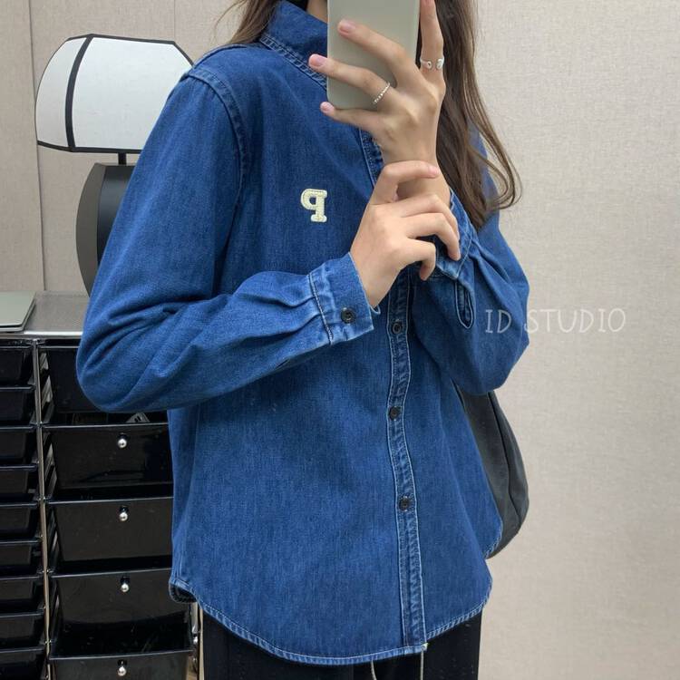 New in winter! [I-D] Korean version fleece denim shirt R2020# L