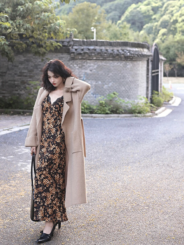 【SAVAGE】New French retro all-match knitted cardigan (with belt) S1198# WPL