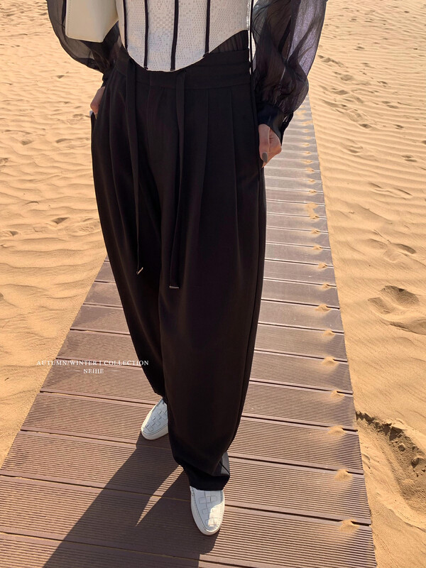 【NEIHE】Tie Waist Casual Pants Casual Pants 6096