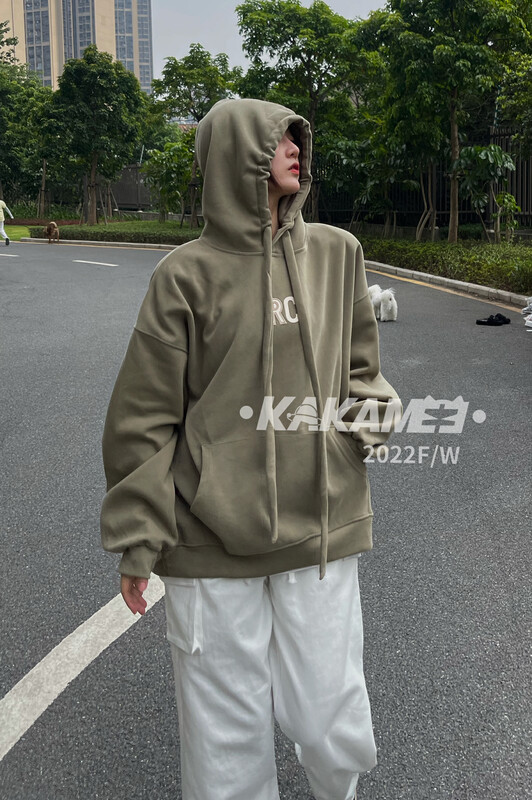 [KAKAMEE] 2022 new trendy brand design three-dimensional letter hooded sweater (loose, casual and versatile) 8018# CQW