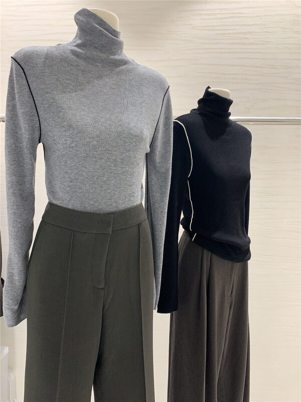 【Concept Store - Object Reverse】High-neck Simple Versatile Bottoming Shirt FAV-3295# CHO