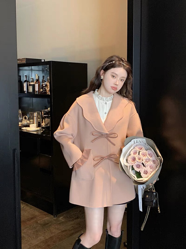 【SAVAGE】French Hepburn Doll Collar Contrast Color Stitching Bow Short Jacket S1133# WPL
