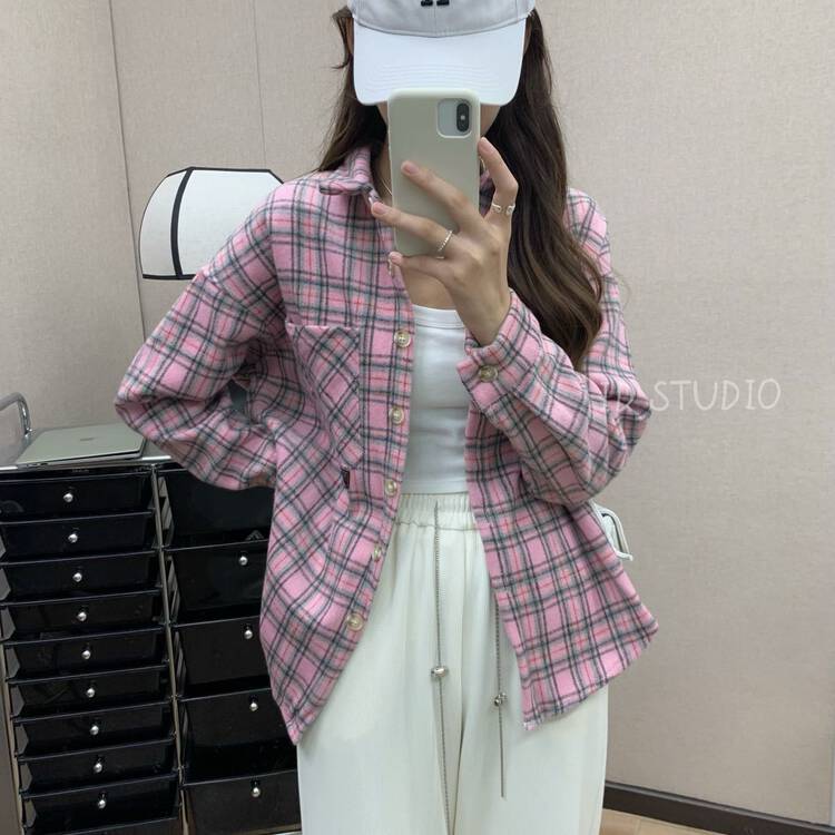 New in winter! [I-D] Korean version all-match plus velvet bear shirt Y2019# L