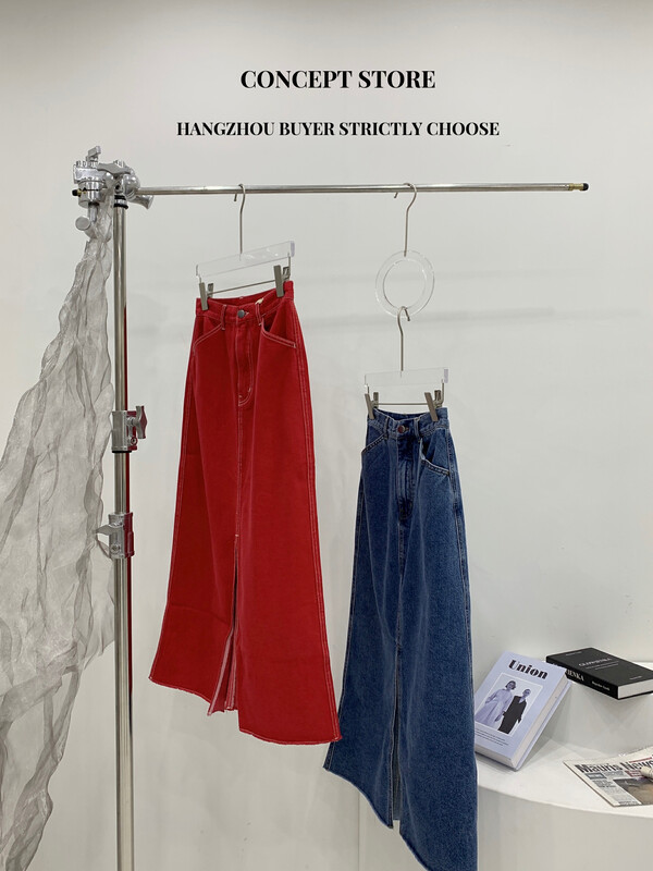 Autumn is new! [Concept Store - Object Reverse] Korean High Waist Slit Skirt AKI-204# CHO