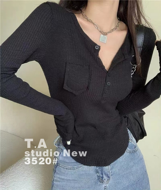 New in early autumn! [TA+] Versatile tight-fitting bottoming shirt 35200# L
