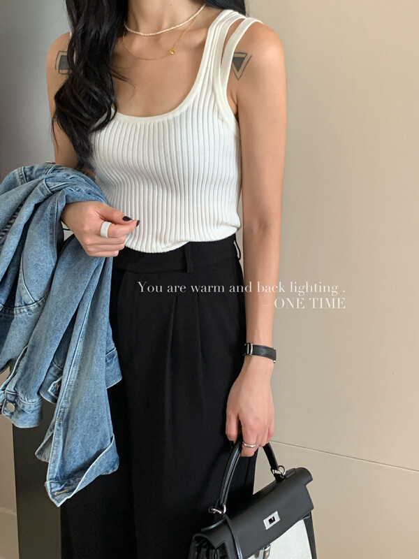 New in early autumn!【ONE TIME】Simple and comfortable all-match vest/sling OT7117# JHY