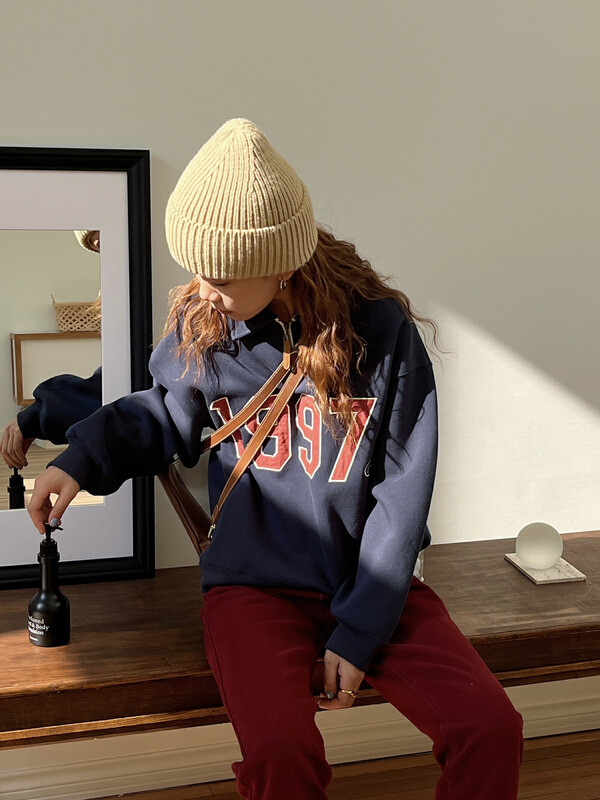 New for winter!  【EVER TRUE】Korean Letter Long Sleeve Lapel Casual Sweater 31547# CLS