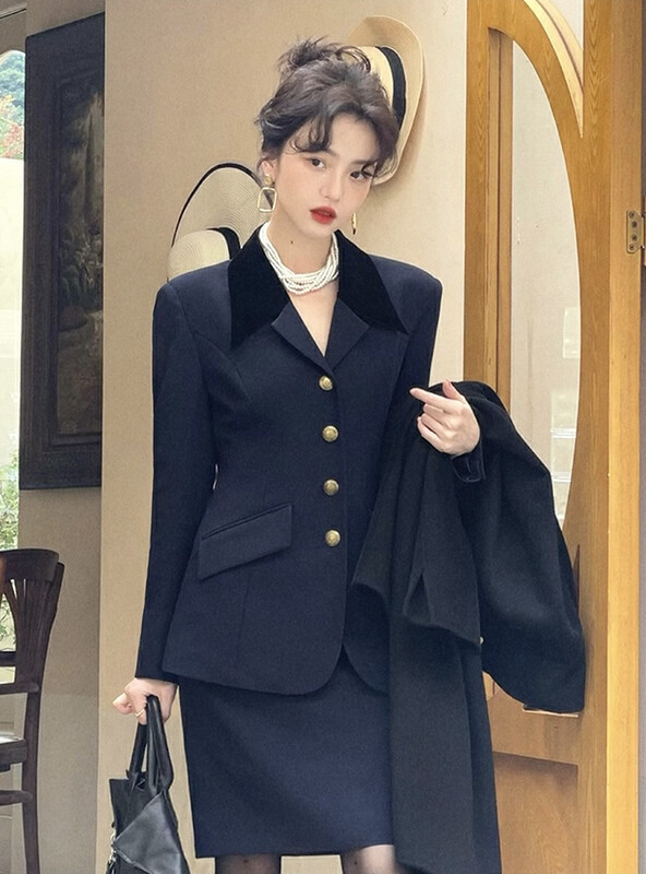 【SAVAGE】Fashion short coat + slim skirt two-piece suit S1139# WPL