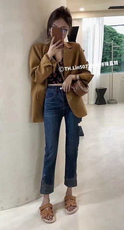 Original price 84.60! 【T.H】New Korean style slim straight jeans 507200# LSW