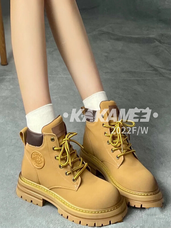 [KAKAMEE] Retro thick bottom British windmill Martin boots (with box) big head lace up high boots all-match X0001