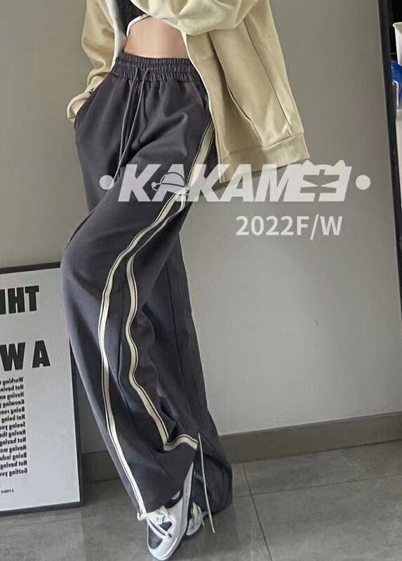 【KAKAMEE】Pants Type Super Front Side Ribbon Casual Sweat Pants Casual Pants 5253