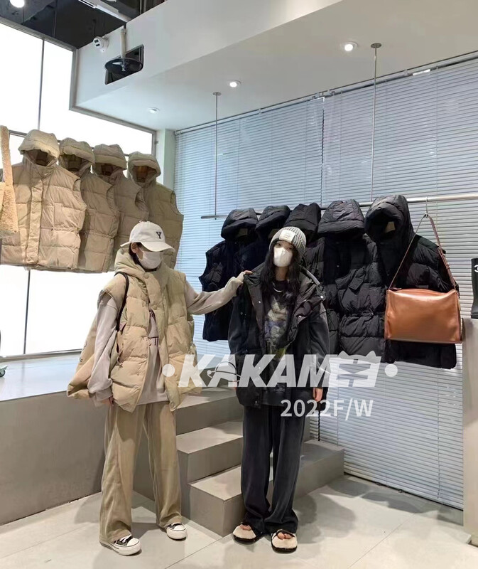 [KAKAMEE] Drawstring Adjustable Design Must-Have Outlet Down Vest Vest B093
