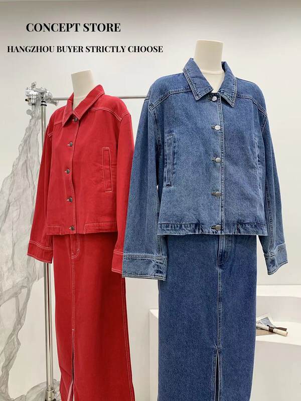 Autumn is new! [Concept Store-Reverse] Casual Simple Loose Denim Jacket AKI-202# CHO