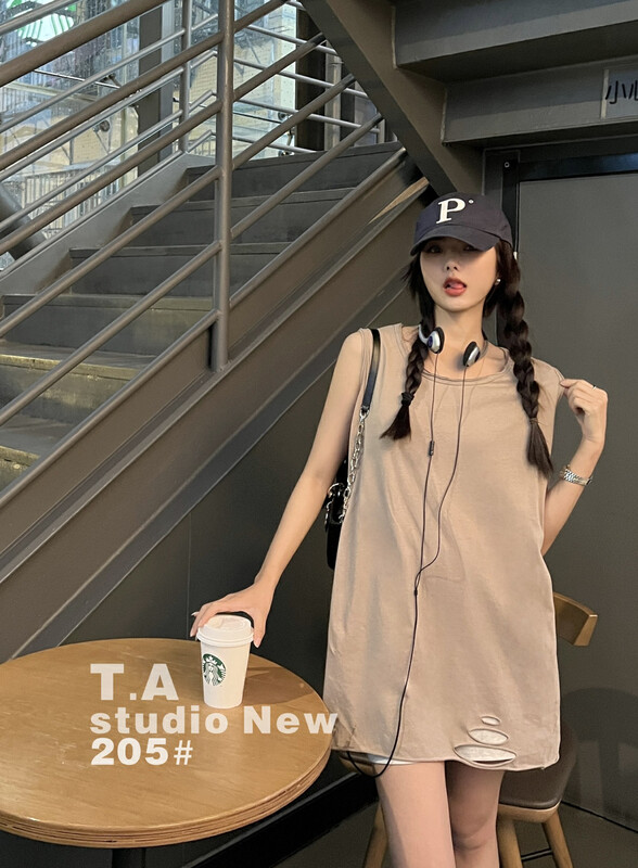 New in early autumn! [TA+] Fashionable design niche hole vest/sling 2005# L