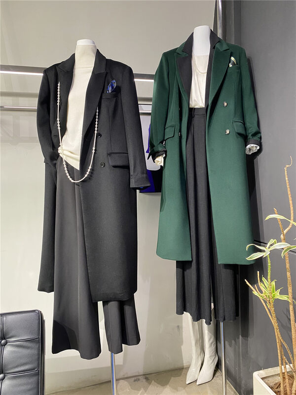 [Concept Store - Object Reverse] Fashionable Temperament Senior Mid-Length Suit Collar Wool Jacket (Containing 100% Wool) FWQ-C103# MX