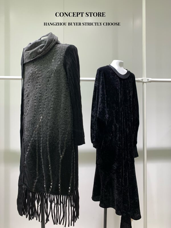 Autumn is new! [Concept Store - Object Reverse] Fashion Trend Design High Neck Loose Dress ZSYL-591Y883# CHO