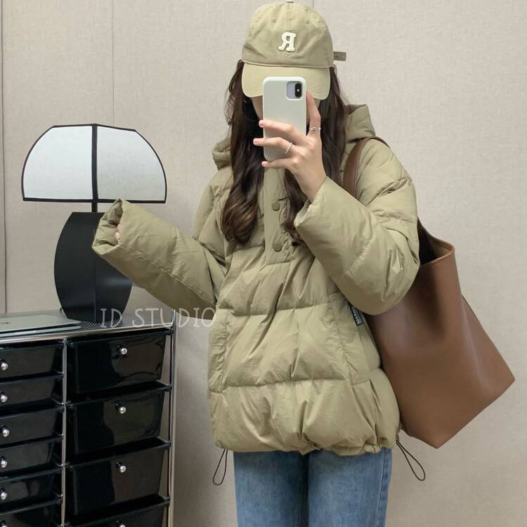 【I-D】Korean style hooded pullover comfortable warm down jacket (including white duck down 90%) R9969# L