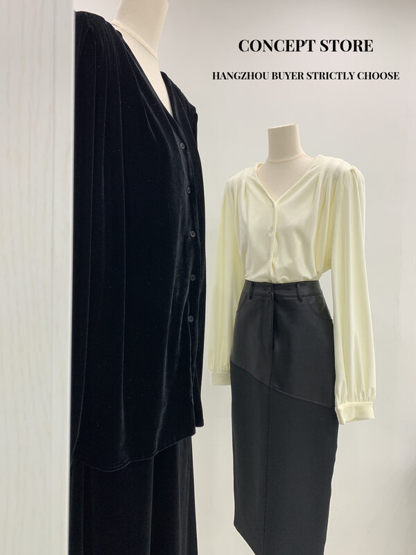 [Concept Store - Object Reverse] Commuter Style V-Neck Shirt AVR-93527# CHO