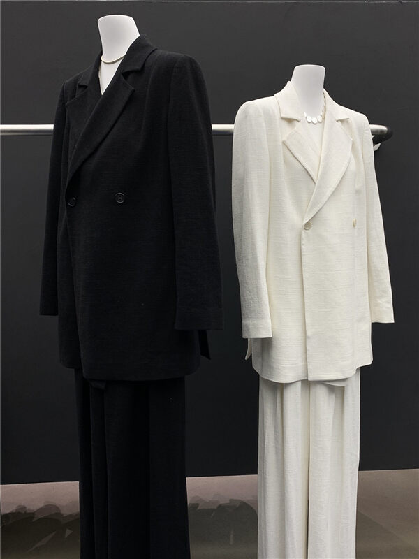 Autumn is new! [Concept Store - Object Reverse] Korean Style Double Breasted Suit + Wide Leg Trousers Suit FWQ-CSL11# CHO