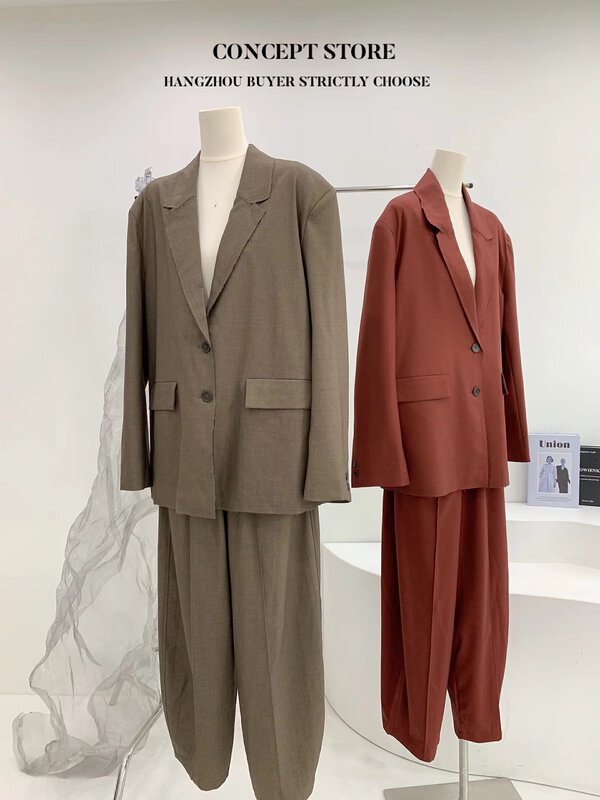 Autumn models are new! [Concept Store - Object Reverse] Minimalist Atmospheric Loose Commuter Versatile Suit AKI-648# CHO