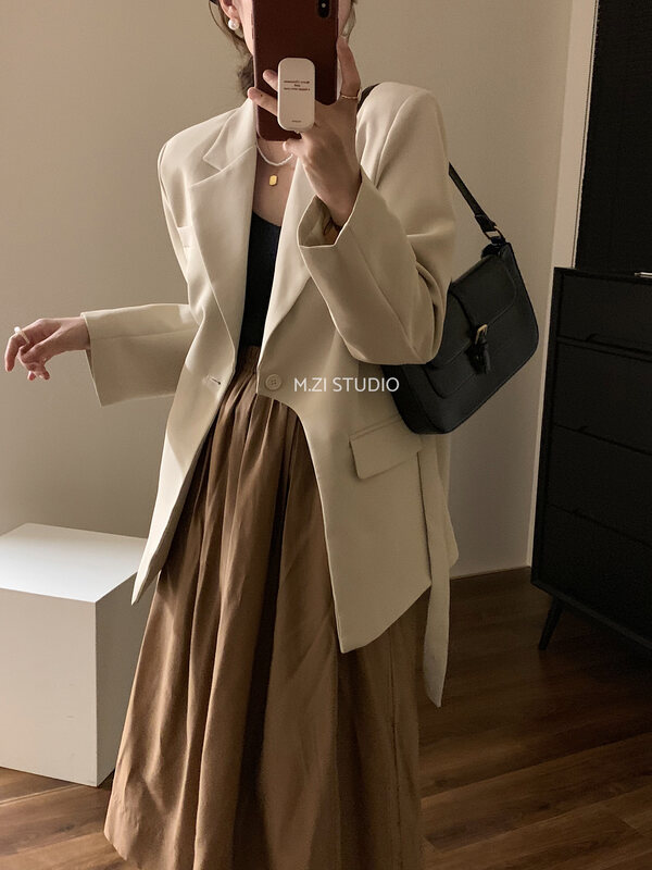 New in autumn!【M.ZI STUDIO】Commuter design one button suit 12002# HBX