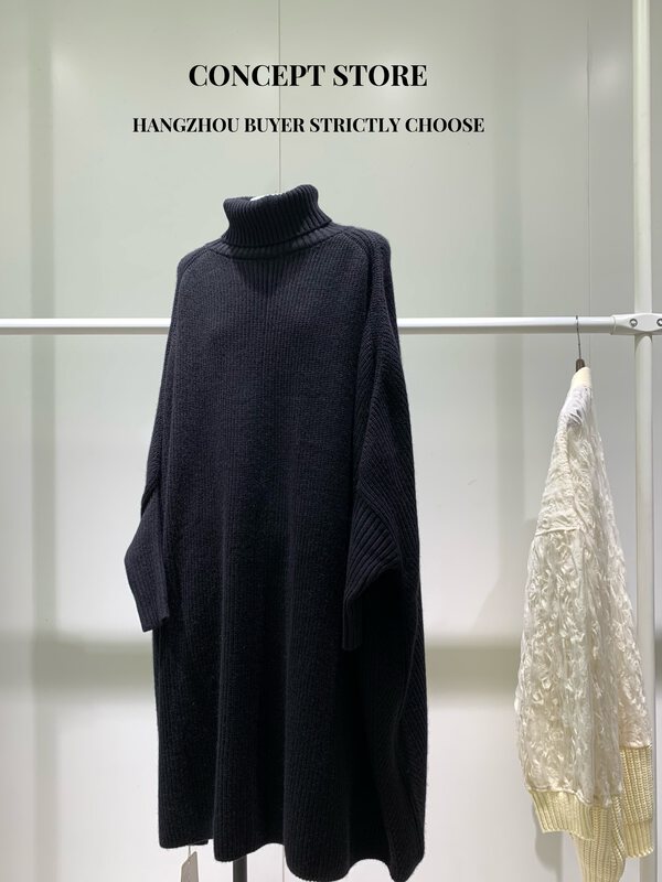 Autumn is new! [Concept Store - Object Reverse] Solid Color Loose Turtleneck Long Warm Sweater (Contains 12% Rabbit Hair, 11% Wool) ZSYL-591Q977# CHO