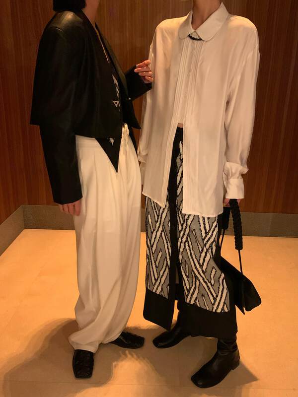 【NEIHE】Loose Shirt Shirt with Front Slit Design 88079# JHY
