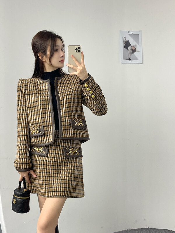 New for winter!  【MI2(N:AA)】Xiaoxiang style coat + high waist slim skirt suit B6510# JJ