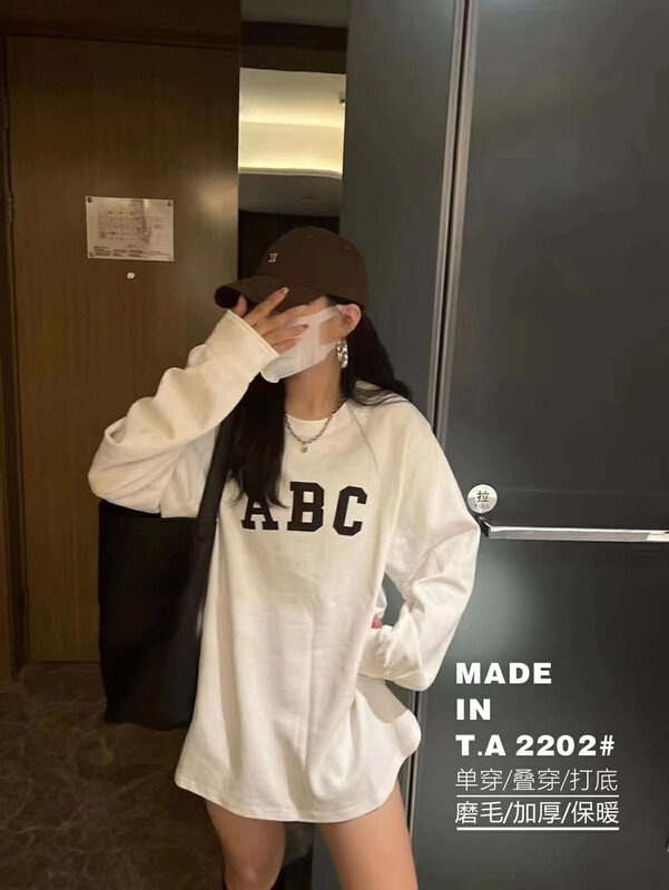 New for winter!  [TA+] Letter Print Loose Long Sleeve T-Shirt 2202# L