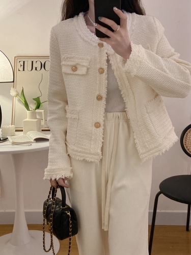 Real shooting real price autumn and winter new Korean version of the small fragrance cardigan short jacket top women
