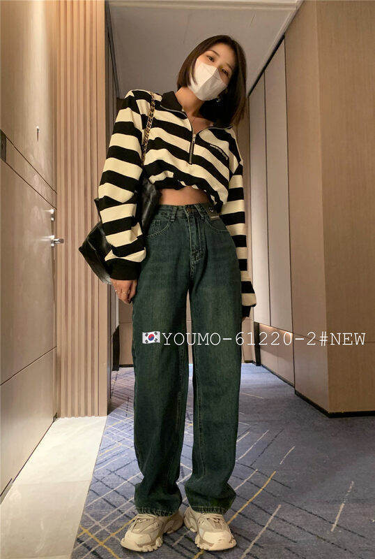 Original price 78.96! New autumn and winter! [Su Xinlan/YOUMO] Labeled fashion retro slim jeans 61220-2# LSL
