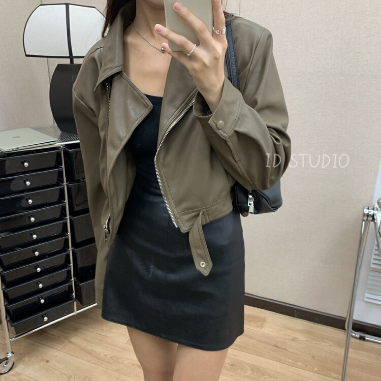 New in winter! [I-D] Korean version all-match zipper comfortable short coat 8527# L
