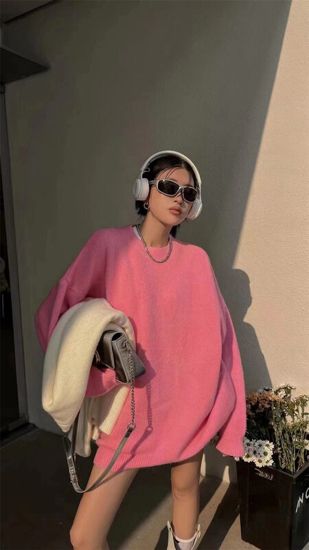 New for winter!  [Korean C home] Korean version of loose solid color pullover long-sleeved warm sweater 0759# PCZ