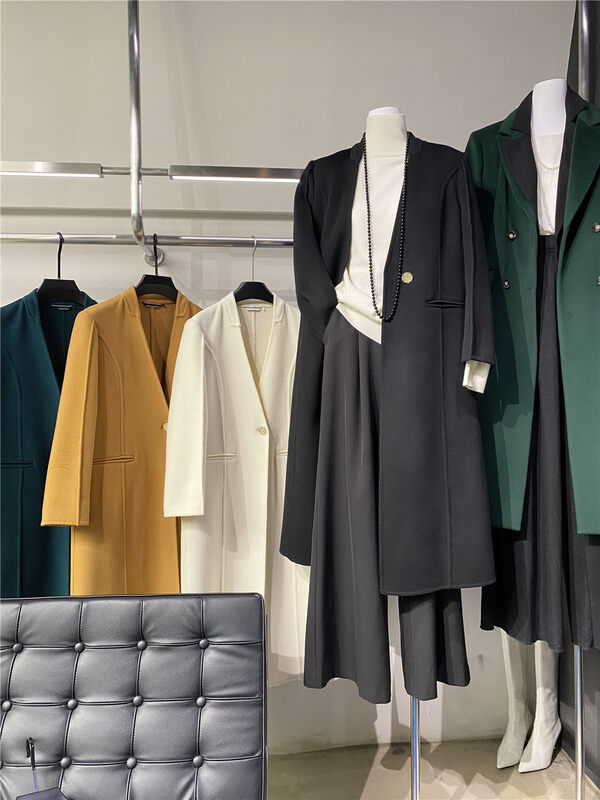 【Concept Store - Object Reverse】Fashionable high-end one-button mid-length wool coat (including 90% Australian wool and 10% cashmere) FWQ-C418-3# MX