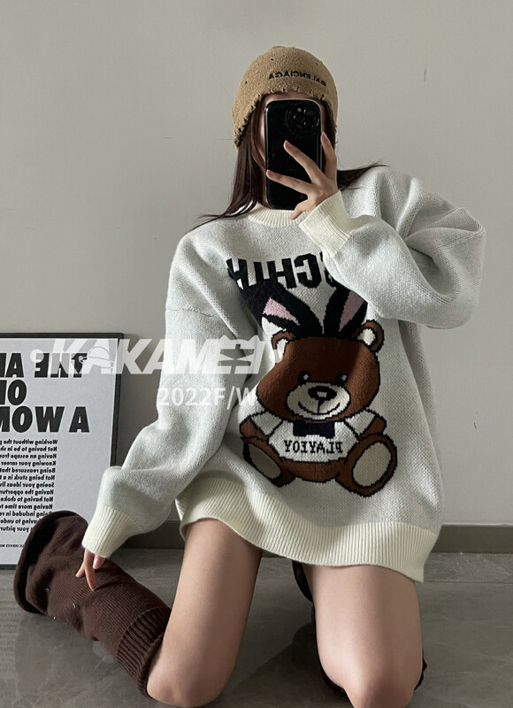 【KAKAMEE】High Quality Arctic Velvet Soft Waxy Bear Large Sweater Sweater 1920