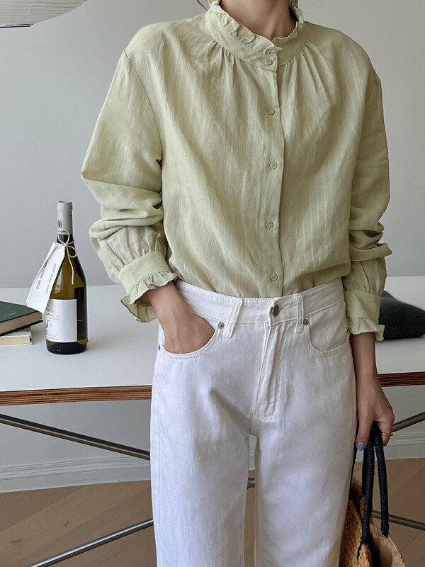 New in winter!【EVER TRUE】Designed puff sleeve ruffled shirt 11262# CLS
