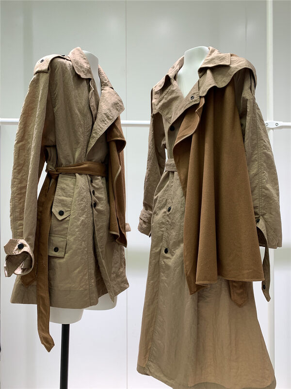 Autumn models are new! [Concept Store - Object Reverse] Commuter Design Sense Retro Casual Fake Two-Piece Windbreaker (With Belt) 561G559# CHO