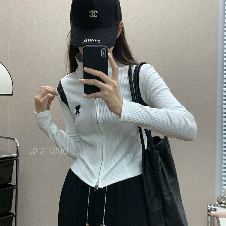 Original price 58.65! New in autumn! [I-D] Korean version of all-match zipper comfortable sweater YS8507# L
