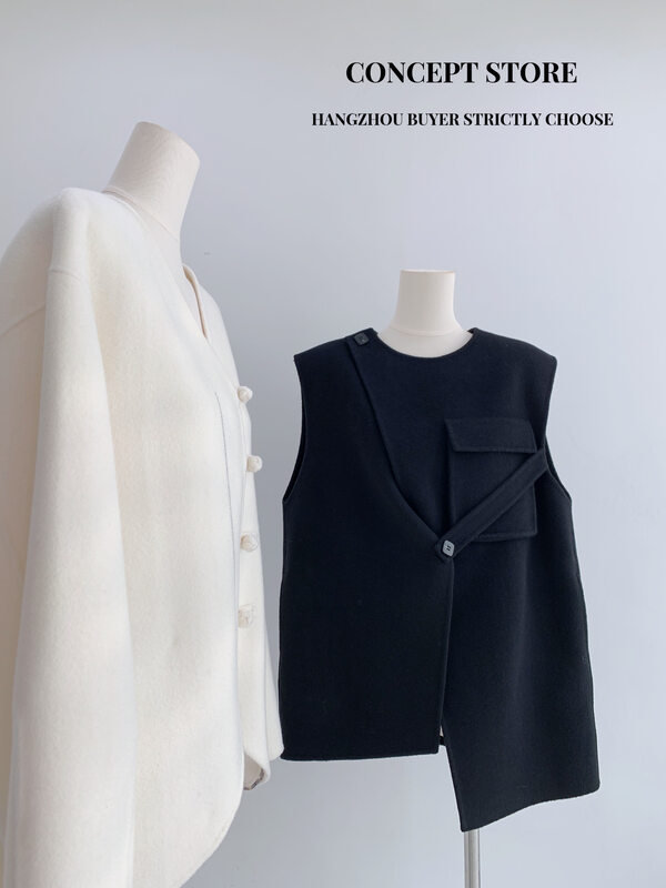 Autumn models are new! [Concept Store - Object Reverse] Casual Simple Solid Color Round Neck Vest DMHS-99137# CHO