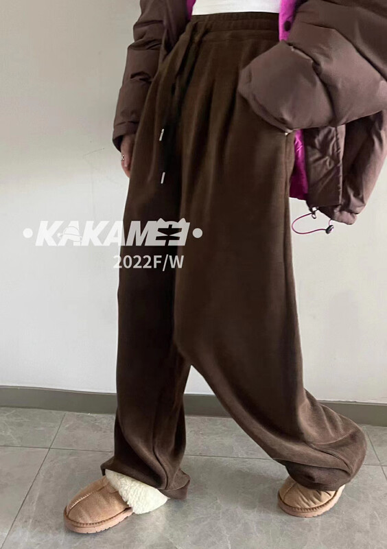 [KAKAMEE] Composite corduroy mopping casual wide-leg pants casual pants 5291