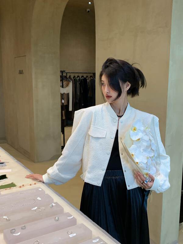 【NEIHE】French Lace Temperament Short Jacket Short Jacket 6117# JHY